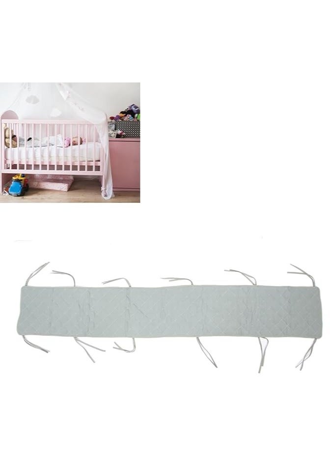 DUNISO - Baby crib guardrail pad, neutral cotton rectangular surround pad, double sided double layer foldable child bed protection pad, soft, breathable, anti collision, 190 * 30cm - Image 1