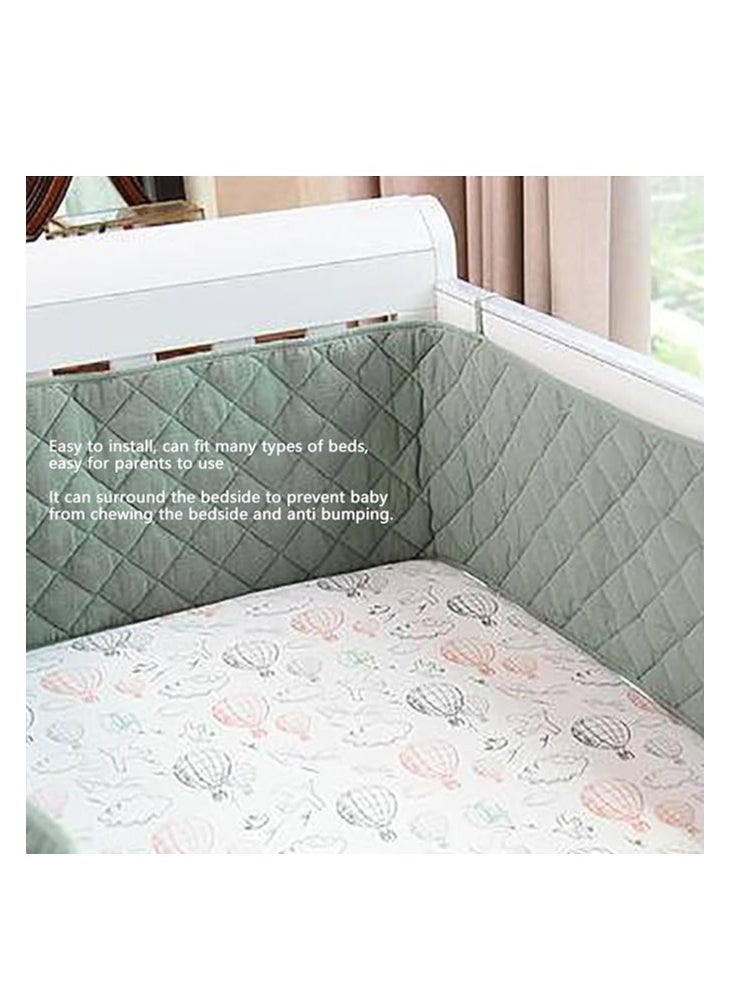 DUNISO - Baby crib guardrail pad, neutral cotton rectangular surround pad, double sided double layer foldable child bed protection pad, soft, breathable, anti collision, 190 * 30cm - Image 1
