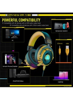 EKSA E900 Pro Gaming Headset for PC - Computer Headset with Detachable Noise Cancelling Mic, 7.1 Surround Sound for PS4/PS5, Xbox One,Mobile  - Image 4