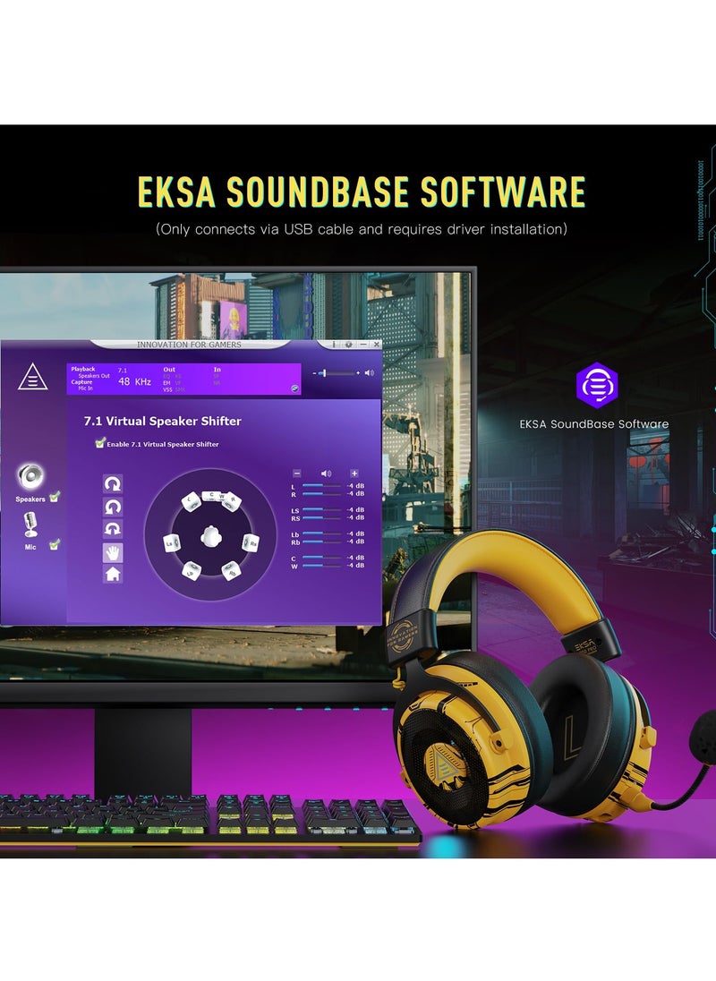 EKSA - E900 Pro Gaming Headset for PC - Computer Headset with Detachable Noise Cancelling Mic, 7.1 Surround Sound for PS4/PS5, Xbox One,Mobile - Image 1