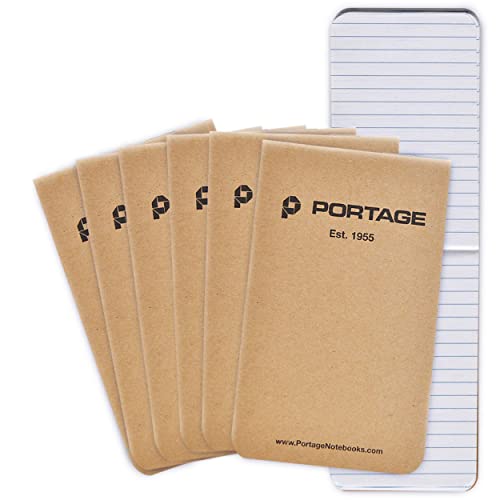 Portage Field Notebook Tactical Sized Pocket Notepad - Top Bound Notebook with Lined Paper Lies Flat in Pocket - 2.8" x 4.6" - 64 Pages (3 Pack) (6 Pack, Tactical) - Image 1