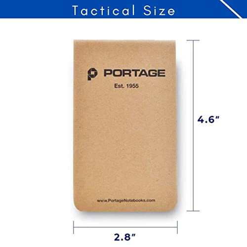 Portage Field Notebook Tactical Sized Pocket Notepad - Top Bound Notebook with Lined Paper Lies Flat in Pocket - 2.8" x 4.6" - 64 Pages (3 Pack) (6 Pack, Tactical) - Image 5