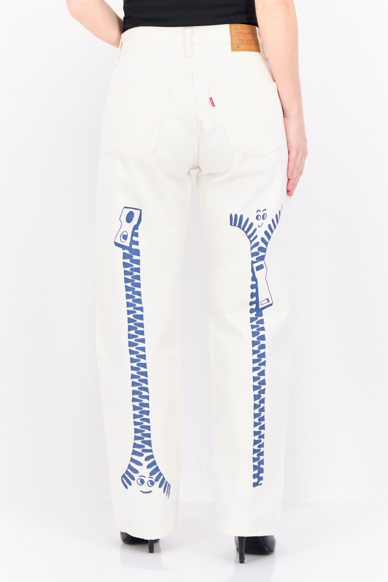 Levi's Women Regular Fit Graphic Print Non Stretchable Denim, White - Image 3
