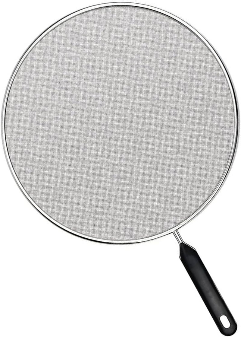Steel Splatter Screen, Black 29cm Fine Mesh Grease Guard, Stainless Steel Splatter Screen Protects from Oil Splashes, Perfect for Cooking and Frying Pans - Image 1