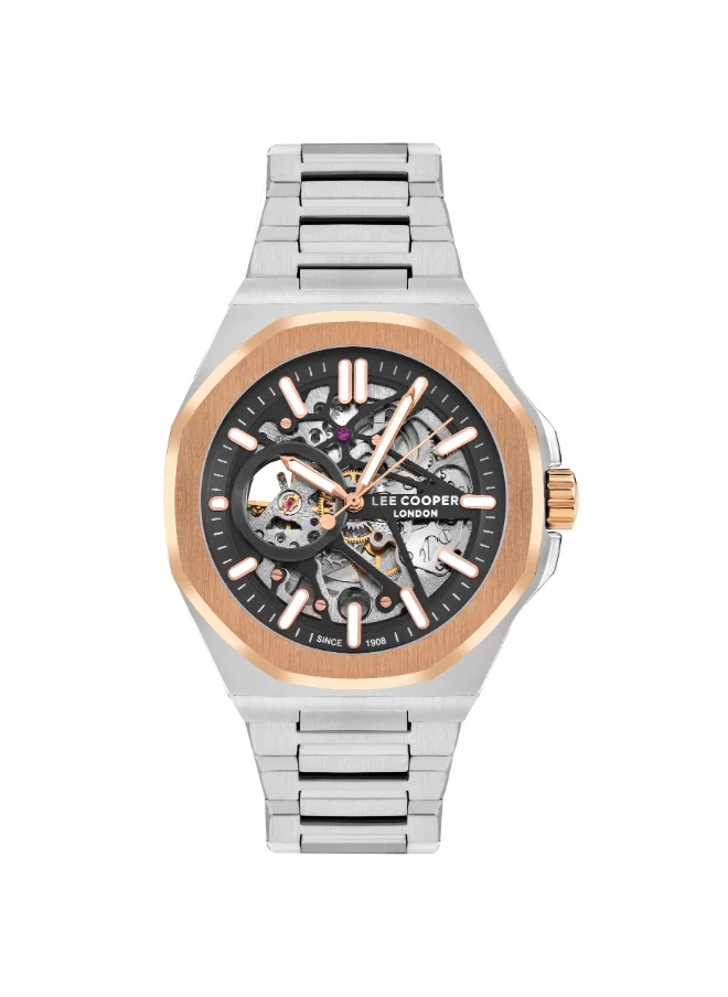 لي كوبر Men's Watch, Automatic  Display and Metal Strap - LC07977.530, Silver