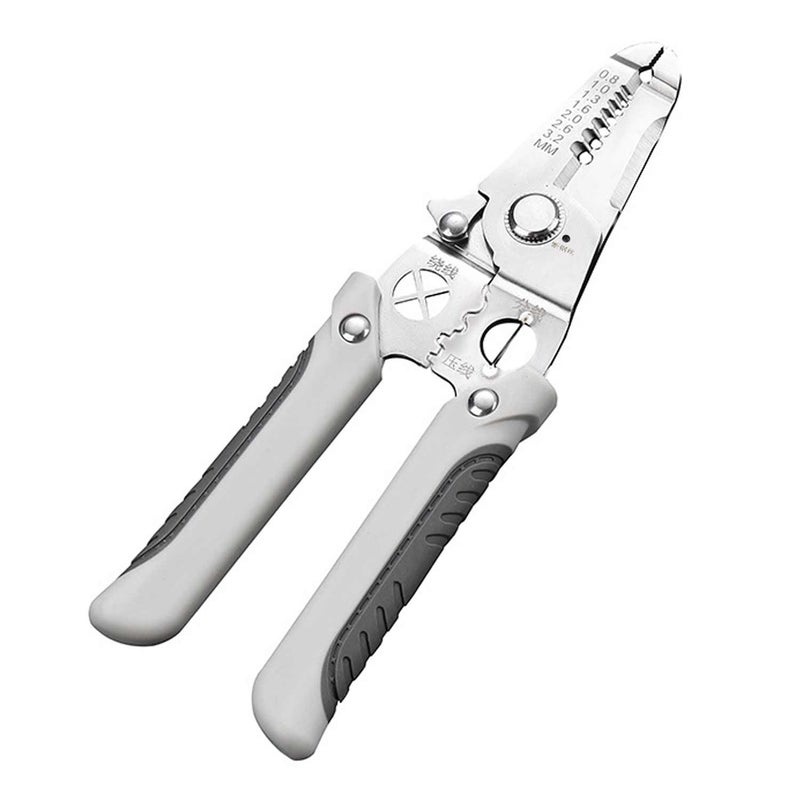 amiciTools 6in1 Stainless Steel Wire Stripping Tool Strips 08mm32mm MultiFunction Tool for Grasping Cutting Crimping Threading and Branching - Image 1