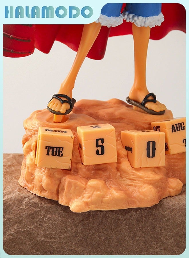 HALAMODO One Piece Handsome Perpetual Calendar Luffy Figure Model,  Doll Ornament, Fashionable Toy 20 cm - Image 3