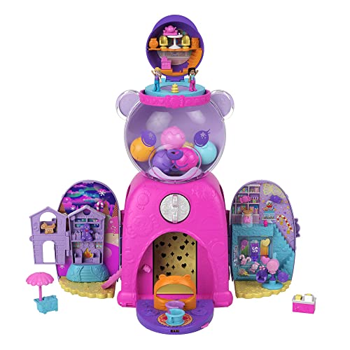Polly Pocket Travel Toy, Gumball Bear Playset with 2 Micro Dolls & 26 Surprise Accessories, Animal Toy Compact - Image 3