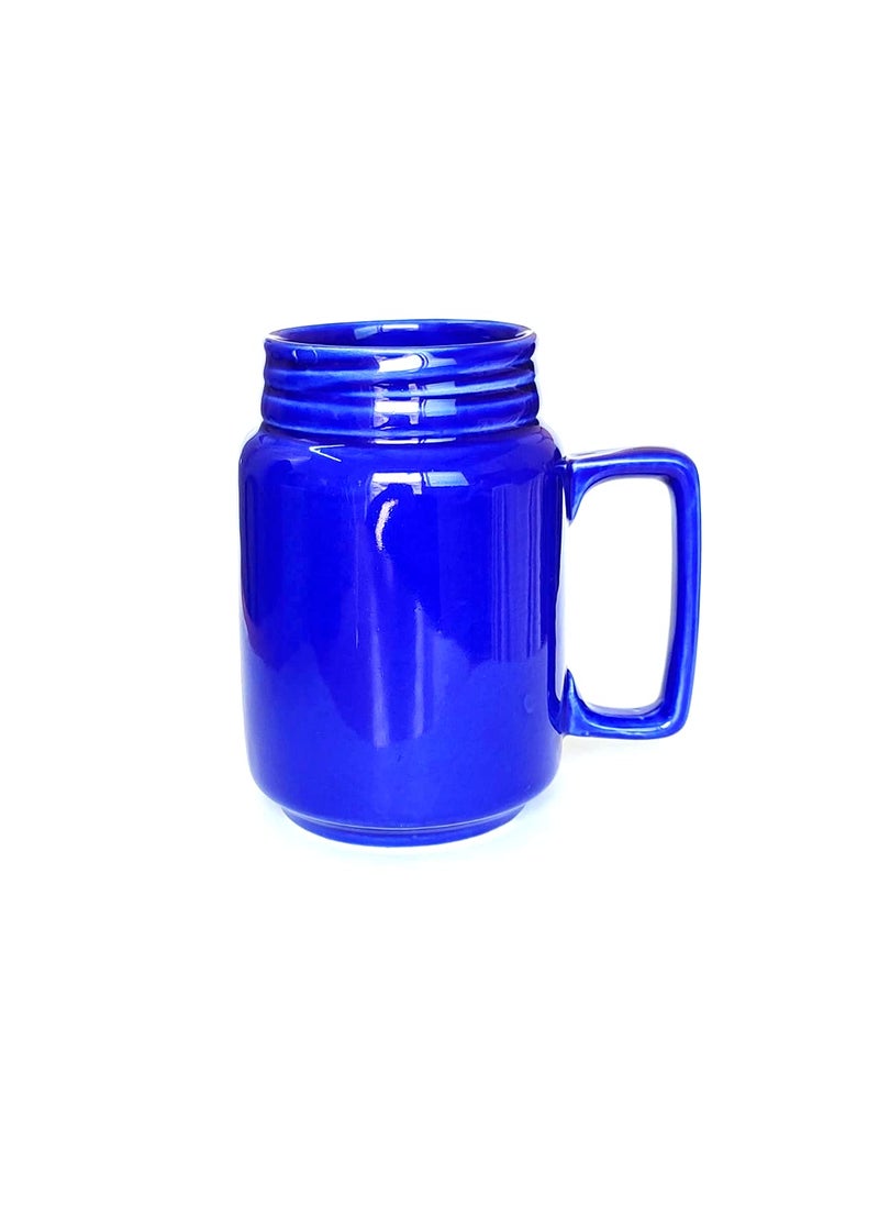 RTWARE RTWARE Blue Milk Mugs 500 ML Handmade Microwave Safe Ceramic Mugs Set of 1  - Image 1