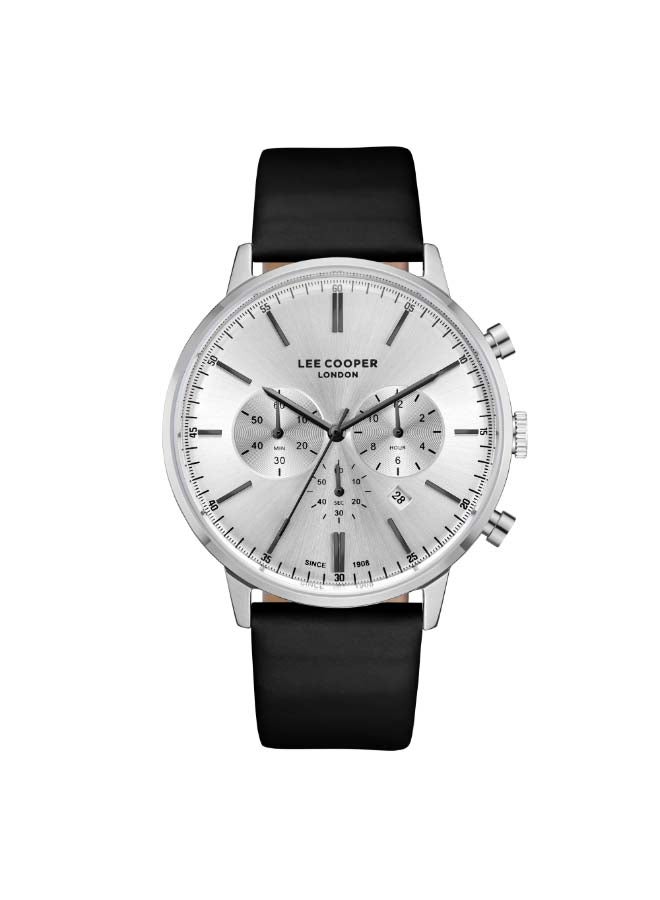 Lee Cooper ساعة رجال متعددة الوظائف بقرص فضي - LC08043.331 - Image 1