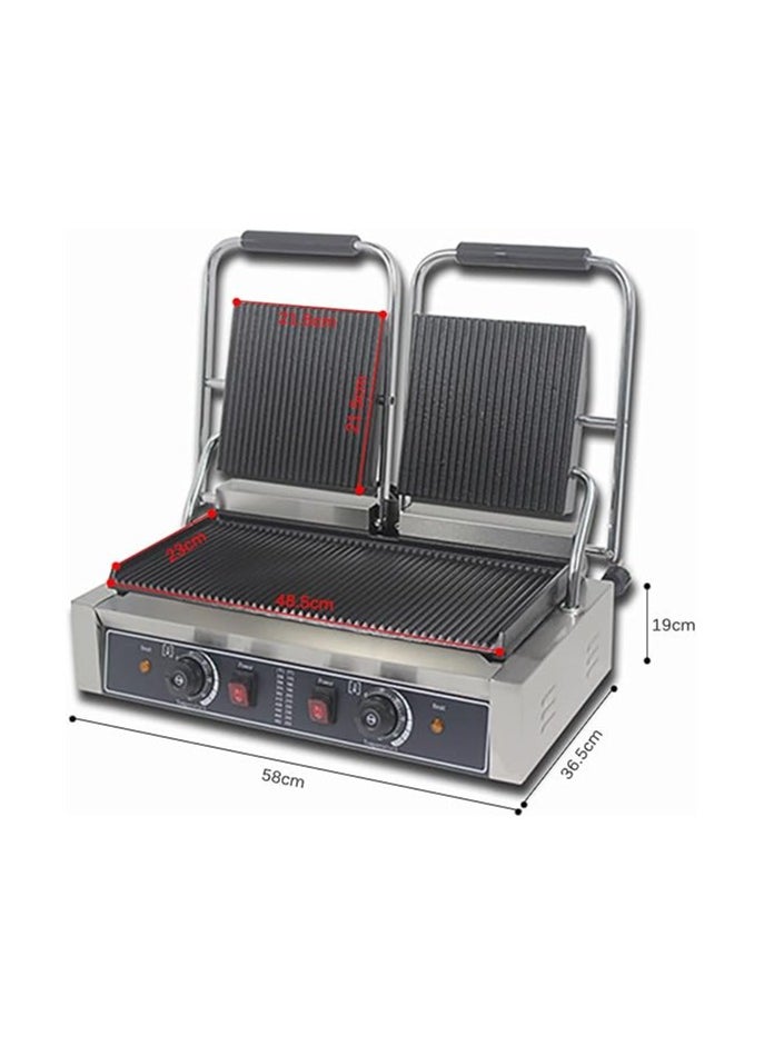 Electric Sandwich Press Grill Machine, Commercial Double Panini Presser 3600W Non-Stick Commercial Kitchen Equipment, 122-572℉ Temp Control for Hamburgers Steaks - pzsku/Z6BC4C72111C4B8B60F0CZ/45/_/1719830934/4a8ddd4e-e66d-4800-82d2-4930e29ebf61