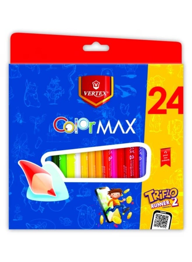 علبة ألوان خشب طويل 24 لون VS-0412 Color MAX