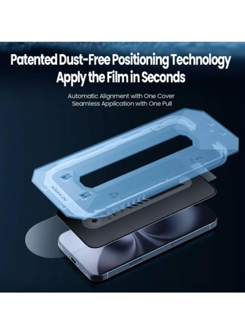 Nillkin Guardian Full Coverage Anti Scratch Privacy Tempered Glass Screen Protector Fits Apple iPhone 16 Plus 0.25mm - Black - Image 4