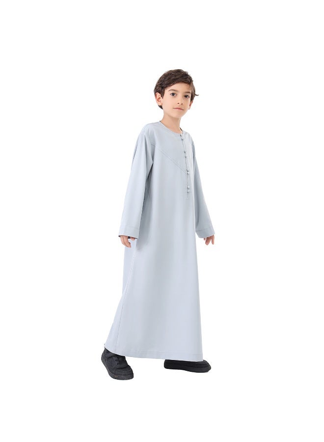 نيبمينينت ملابس إسلامية للأطفال - عباية كفتان طويلة متينة - ستايل دبي، ثوب عرقي، 1 قطعة عباية ناعمة  - Image 3