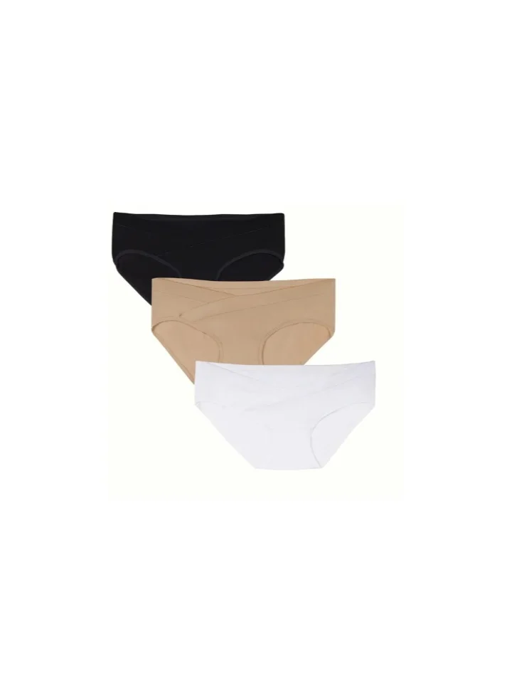 TUMMY Bamboo Cotton Low Waist Maternity Panty Pack of 3 || Pregnancy & Postpartum Panties