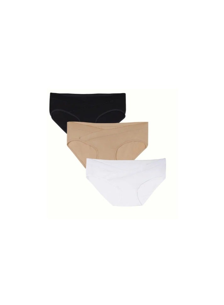 TUMMY Bamboo Cotton Low Waist Maternity Panty Pack of 3 || Pregnancy & Postpartum Panties - Image 1