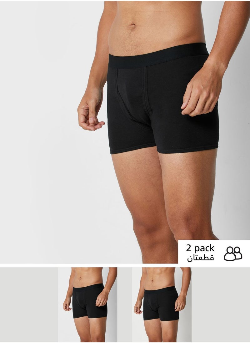 Seventy Five Basics 2 Pack Contrast Band Trunks With Antibacterial Finish  - Image 1