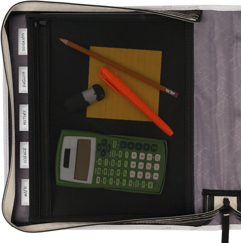 Five Star Zipper Binder, 2 Inch 3-Ring Binder with Round Rings, Expansion Panel and 5-Tab Expanding File, 580 Sheet Capacity, Black (29052IT8) - Image 4