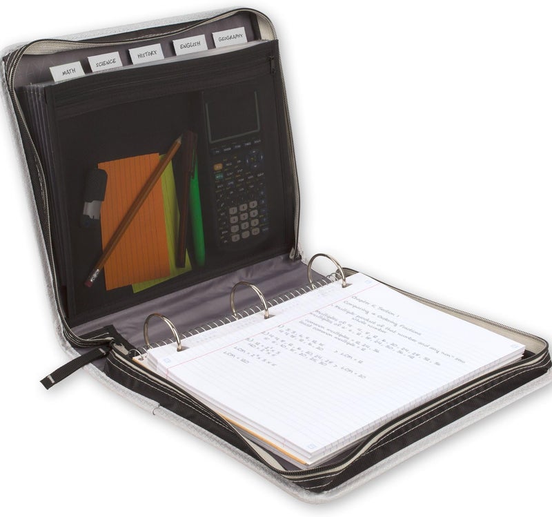 Five Star Zipper Binder, 2 Inch 3-Ring Binder with Round Rings, Expansion Panel and 5-Tab Expanding File, 580 Sheet Capacity, Black (29052IT8) - Image 5