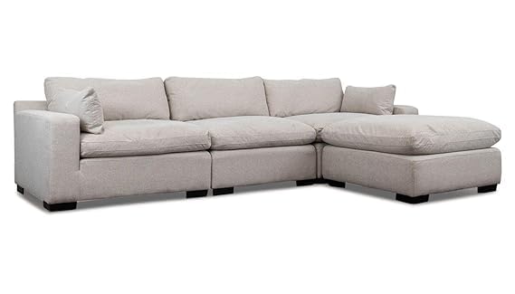 LA-VILLA SOFAS LAVILLA SOFAS 3 1 Puffy Attached Teak Wood Sofa Set For Living Room Office Use Light Grey Model0050 - Image 4