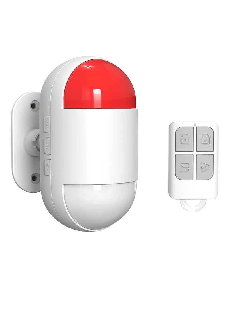 Motion Sensor Alarm, 125db Anti Theft PIR Indoor Motion Detector With Siren, Compact And Lightweight Household Security Alarm With Remote Control For Home Security, (1pc, White) - Image 1