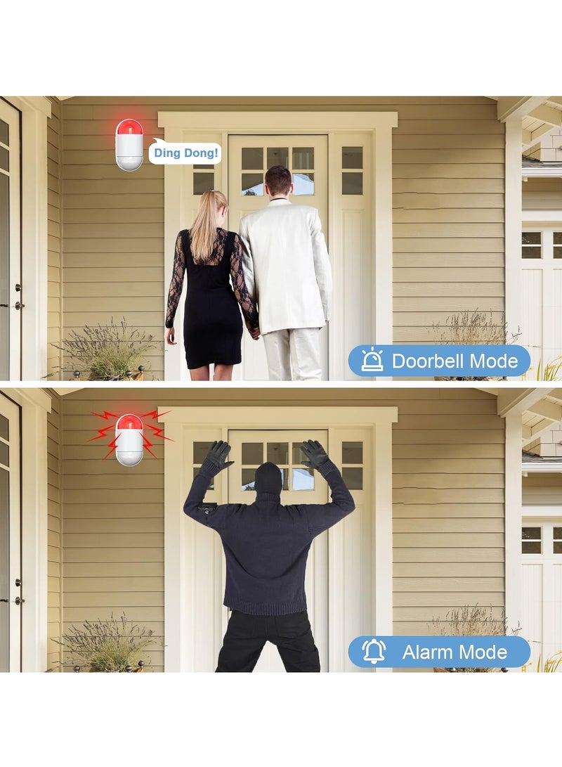 Motion Sensor Alarm, 125db Anti Theft PIR Indoor Motion Detector With Siren, Compact And Lightweight Household Security Alarm With Remote Control For Home Security, (1pc, White) - Image 3