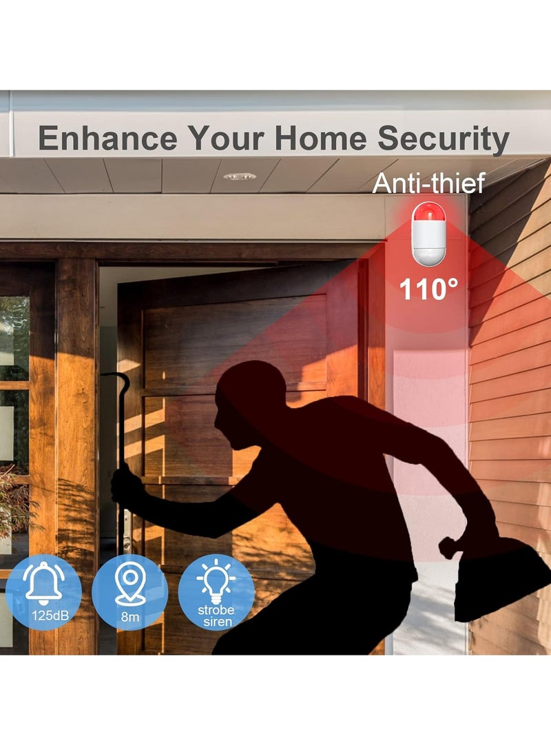 Motion Sensor Alarm, 125db Anti Theft PIR Indoor Motion Detector With Siren, Compact And Lightweight Household Security Alarm With Remote Control For Home Security, (1pc, White) - Image 4