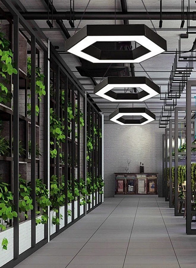 Sumkyle led office pendant light simple pendant wire light creative hexagonal light commercial lighting shaped light gym - Image 2