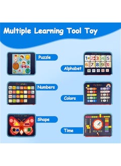 Beauenty Toddler Busy Board, 8 In 1 Montessori Toy Busy Book Kid Preschool Developing Sensory Board Baby Educational Learning Activity for Basic Shape Color Flying Airplane Travel Essential Game Gift Ages 1-  - Image 3