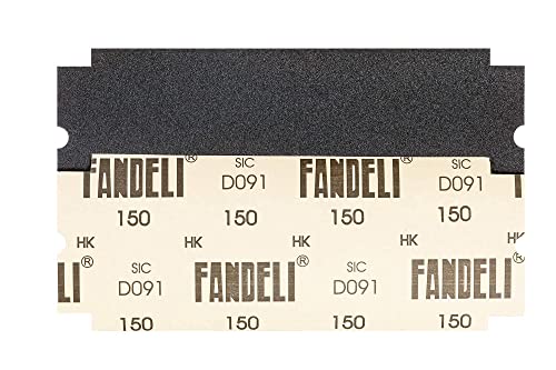 Fandeli | Multi-Purpose Sanding Paper | Grit 150 | 25 Sheets of 4-1/4'' x 11'' | Perfect for Sanding Drywall | Hand Sanding | Orbital Sanders - Image 5