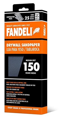 Fandeli | Multi-Purpose Sanding Paper | Grit 150 | 25 Sheets of 4-1/4'' x 11'' | Perfect for Sanding Drywall | Hand Sanding | Orbital Sanders - Image 1