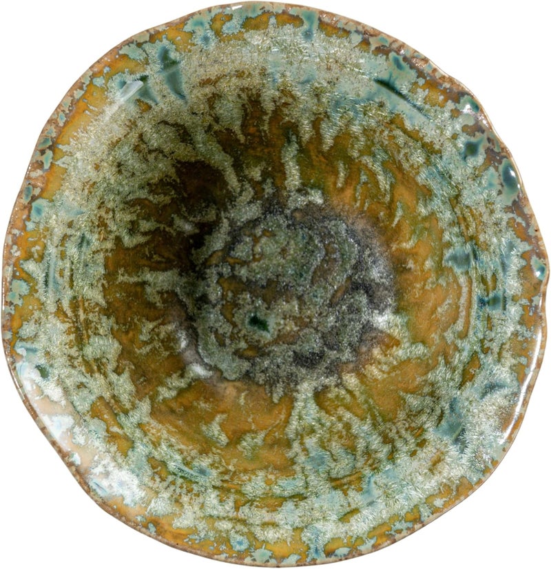 Creative CoOp Round Stoneware Bowl with Reactive Crackle Glaze Teal Set of 4 - Image 4