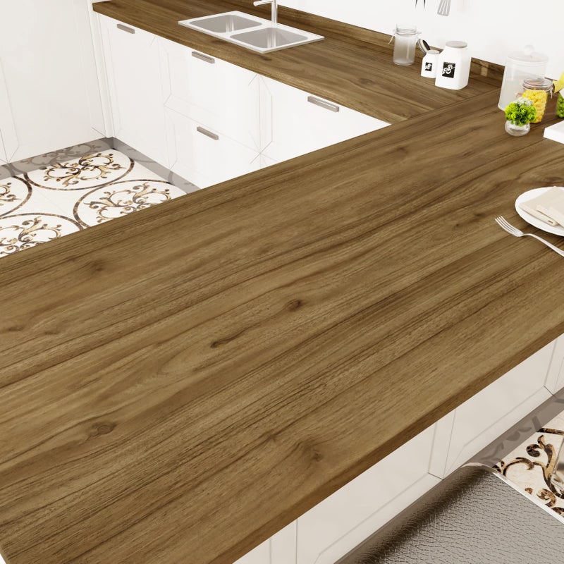 WESTICK Brown Wood Contact Paper Peel and Stick Wood Wallpaper Self Adhesive Waterproof Contact Paper Wooden Countertop Vinyl Wrap Wallpaper for Kitchen Dinner Table Cabinets Desk 158 x 78 in