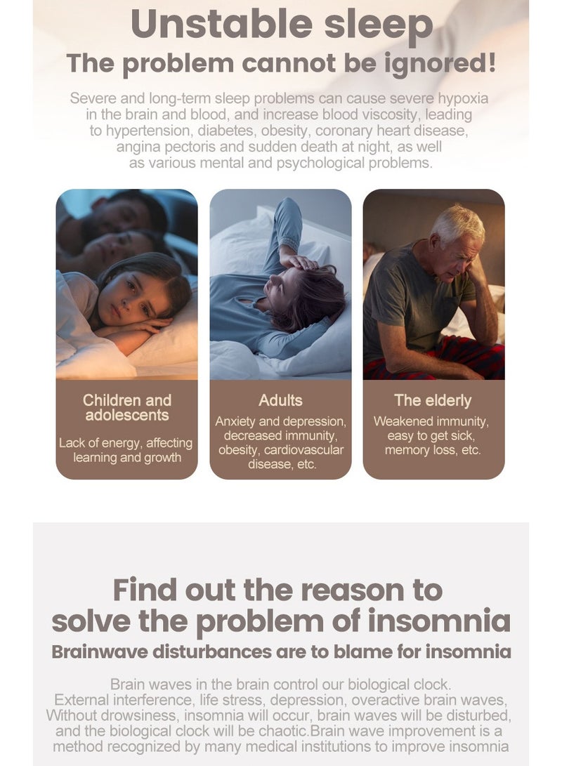 Smart Sleep Aid with Dual Modes & 12 - Speed Intensity Adjustment - 20 - Minute Timing, Portable Charging for Sleep Quality Improvement - Image 3