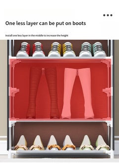 JoyousSto 6-Layer Stylish Shoe Organizer, Shoe Rack for Entryway Hallway Storage Furniture with 6 Open Shelves Grey 58x30x95cm  - Image 3