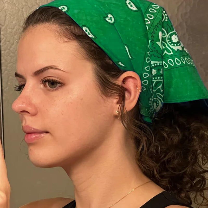 Tergy 30PCS Bandanas Unisex Paisley Bandanas Bulk Multi-Purpose Headband Cowboy Head Wrap Scarf for Women Men Boys Girls (Green) - Image 5
