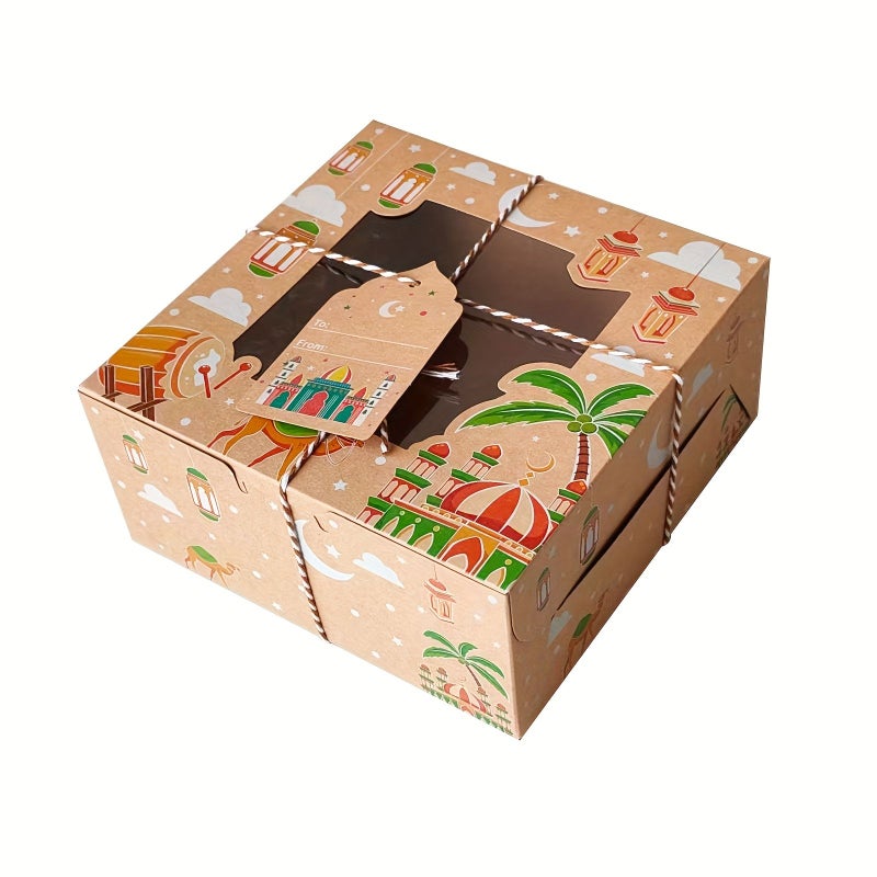 12pcs Ramadan Gift Box With Window Various Islamic Designs Candy Packaging Alpaca Theme Suitable For Eid Wedding Birthday Party Favors - Image 3