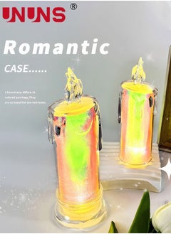 UNUNS 2-Piece LED Real Wax Flameless Candle Set,Realistic Lllusory color Flameless Battery-Operated Teardrop Candles,LED Flameless Candle Set  - Image 2