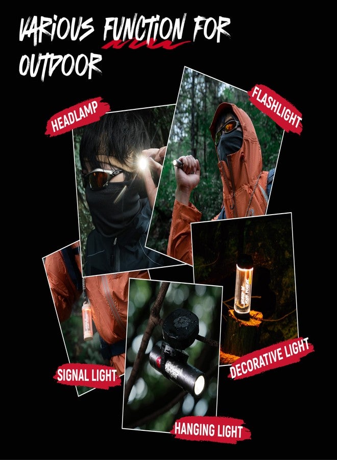 VSGO Pocket Ranger Firefly 5-in-1 Rechargeable Camping Lantern – EDC Headlamp, Mini Flashlight, Ambient & Signal Light, Waterproof & Lightweight for Hiking, Outdoor & Emergency (Black) - Image 2