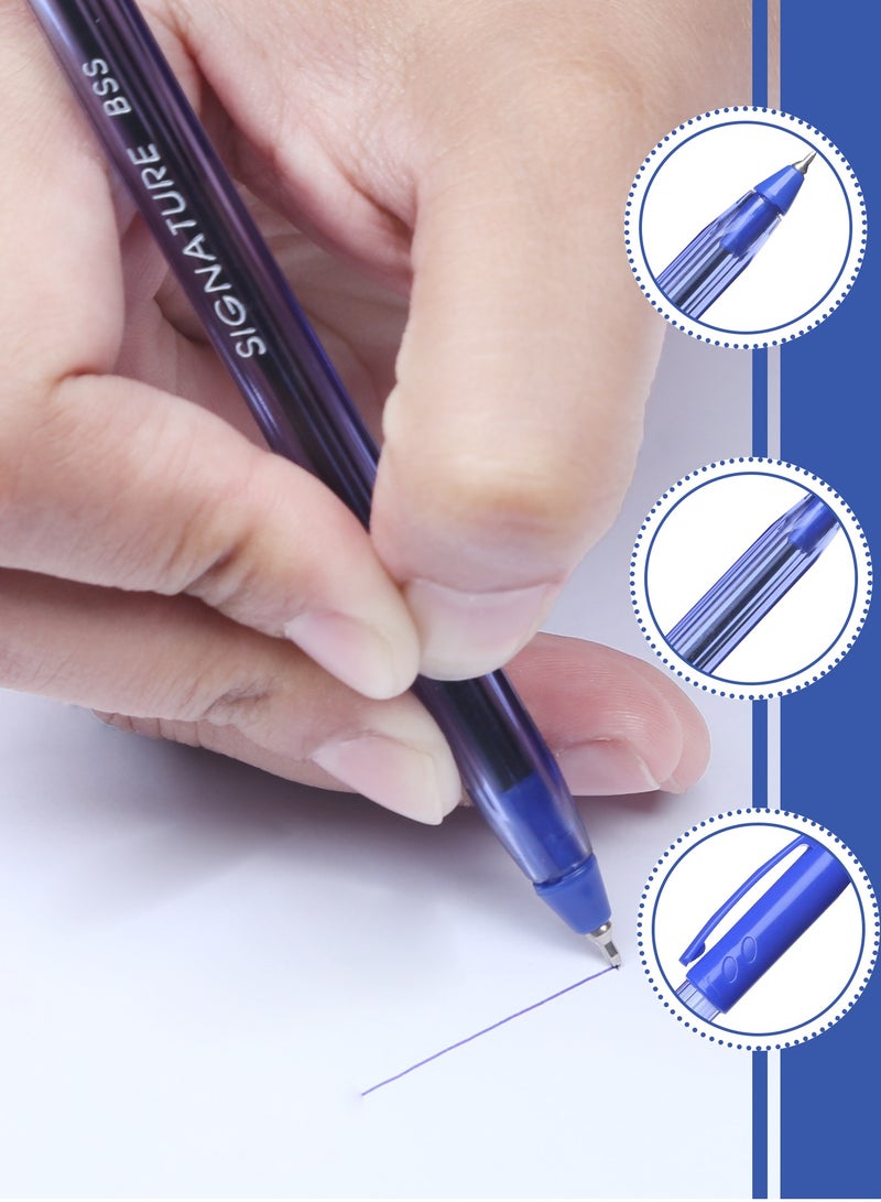 Signature BSS Fine Writing Pens, 50-Pack - Blue, Black, and Red Ink for School and Office - Image 2