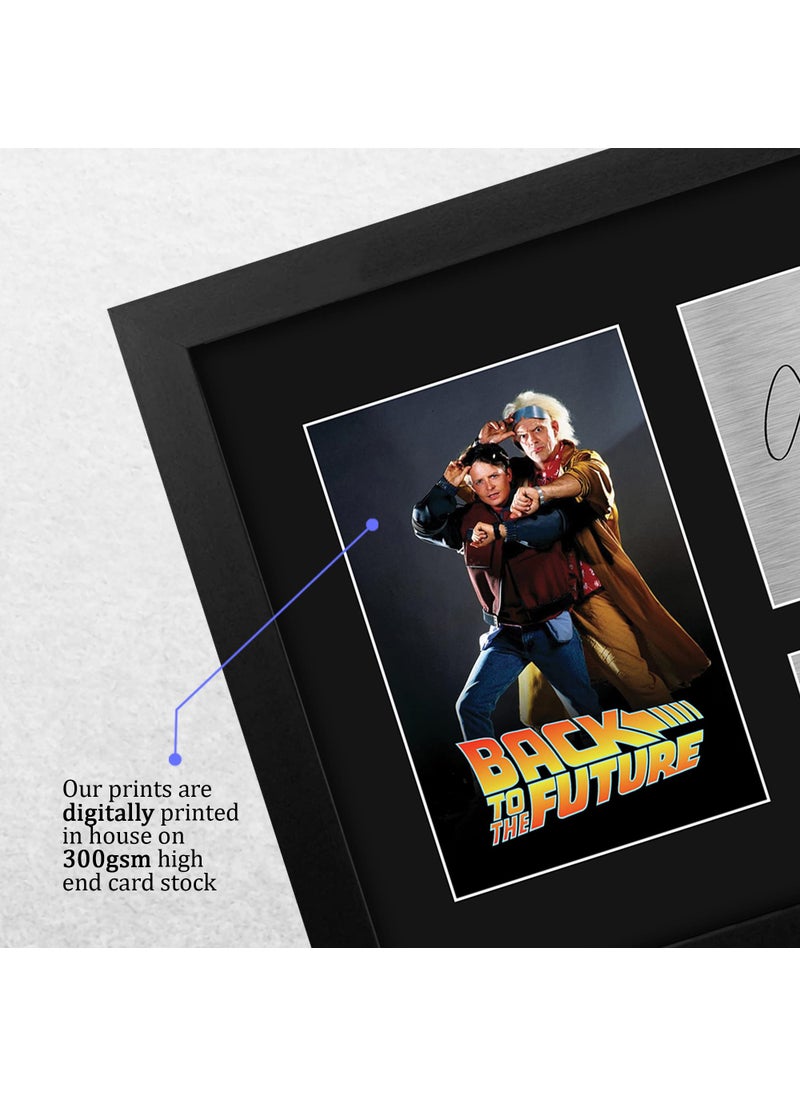 HWC Trading HWC Trading Back to the Future Printed Autograph USL Framed Signed Michael J Fox Christopher Lloyd Print Photo Picture Display - US Letter Size  - Image 3