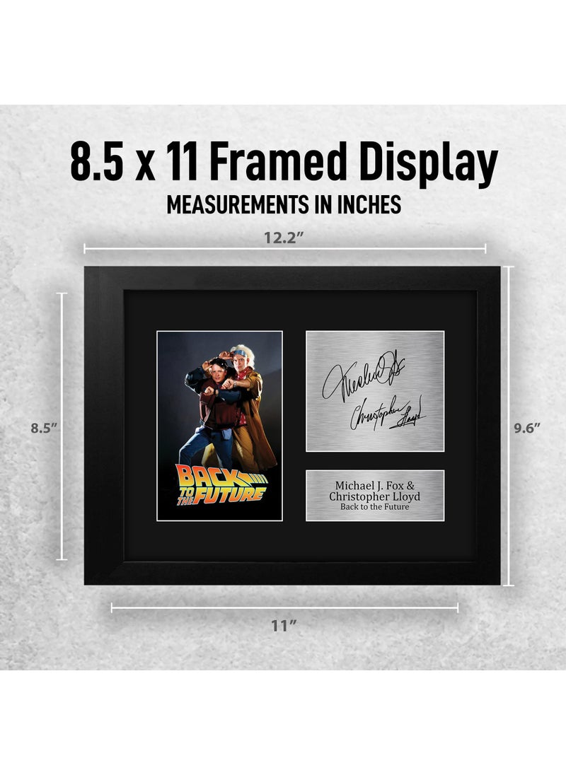 HWC Trading HWC Trading Back to the Future Printed Autograph USL Framed Signed Michael J Fox Christopher Lloyd Print Photo Picture Display - US Letter Size  - Image 1
