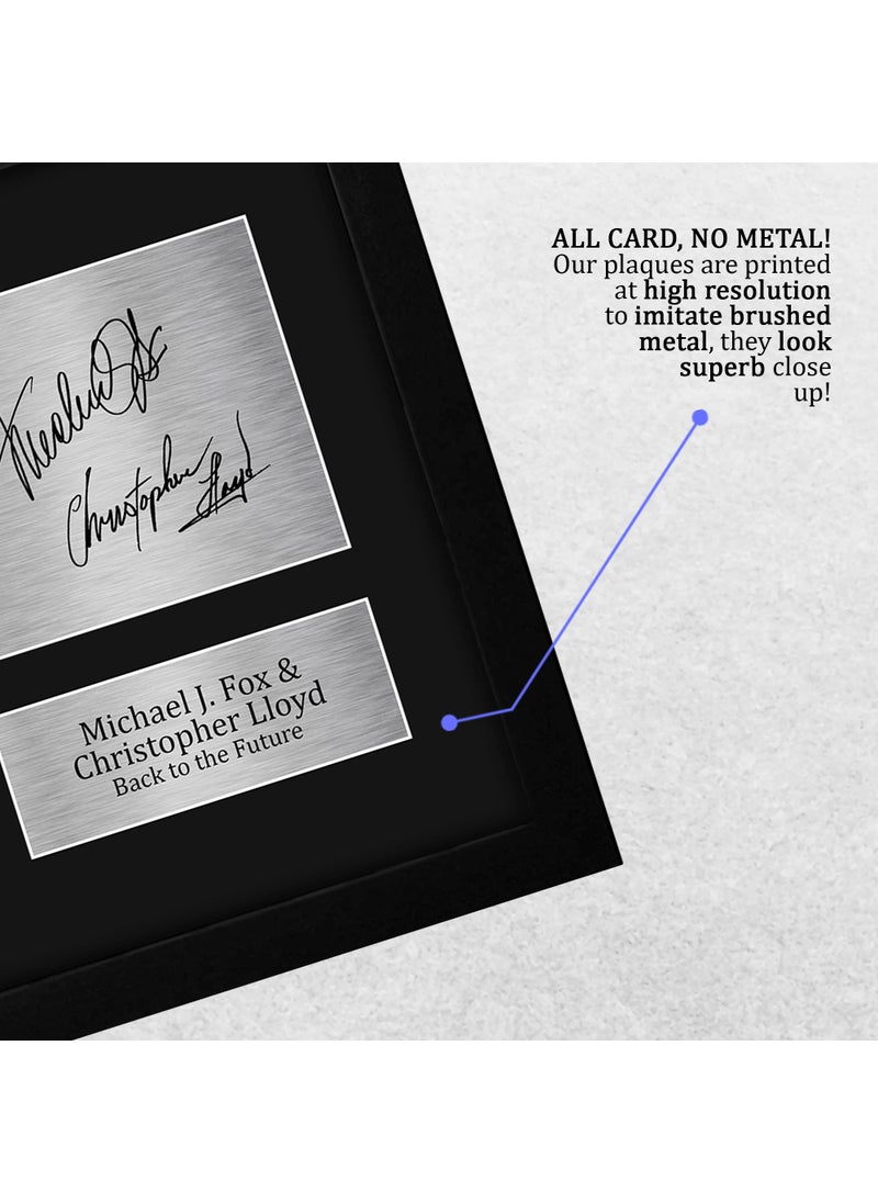 HWC Trading HWC Trading Back to the Future Printed Autograph USL Framed Signed Michael J Fox Christopher Lloyd Print Photo Picture Display - US Letter Size  - Image 4