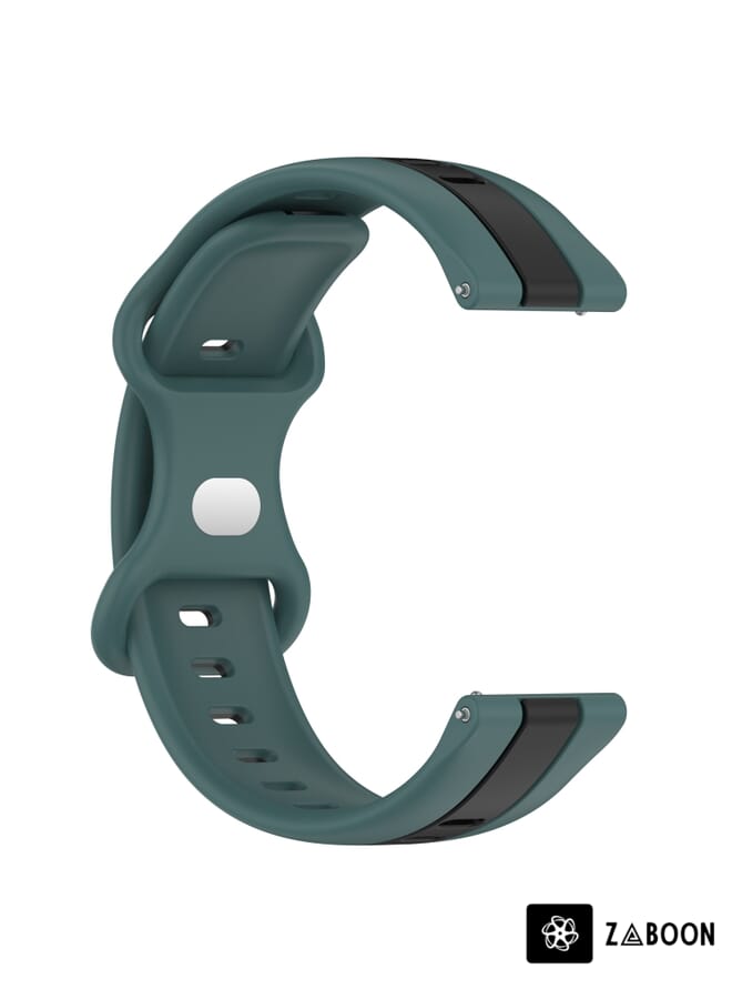 Zaboon Watch Band For Amazfit GTR 3 Pro 22mm Butterfly Buckle Two-Color Silicone - Image 2