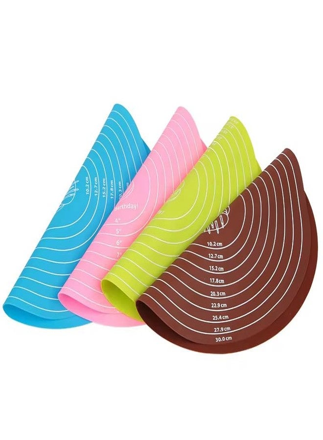 SHOAIB Pack of 2 Round Silicone Mat with Measurements for Baking & Dough Rolling Round Mat for Roti, Chapati, Pizza & Cake | Reusable Silicone Baking Mat (Mix Colour) - Image 3
