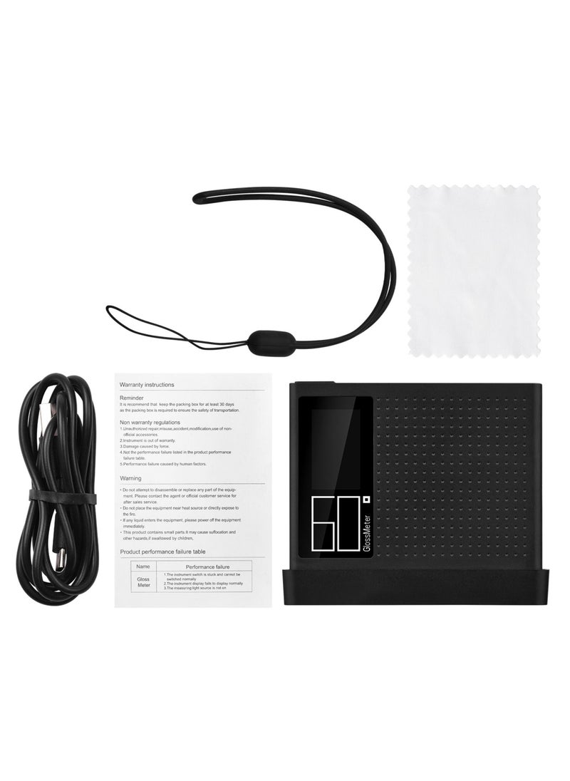 Generic - High Precision Gloss Meter 60° Portable Glossmeter with Self-calibration/Fast Measurement/Continuous Measurement Surface Measuring Glarimeter for Stone Tile Car Paints Plastics Polished Metal Surface - Image 1