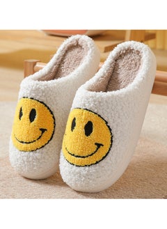 FASHION HOME Cartoon Happy Smile Face Fluffy House Slippers Home Indoor  - Image 1
