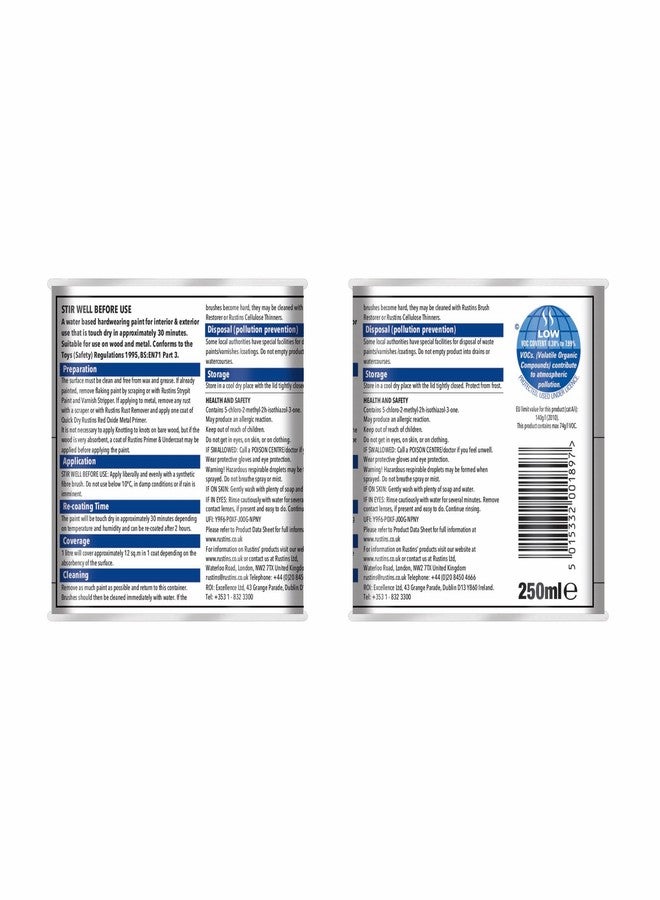 Rustins Small Job White Gloss Paint 250ml - Image 3