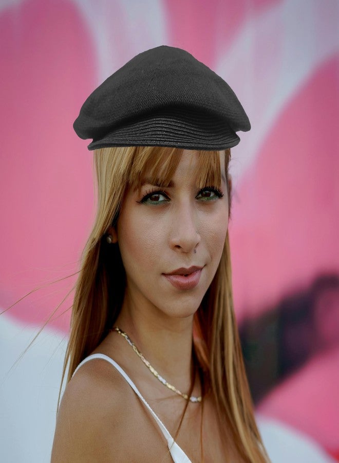 ZARSIO Summer Beret Hat for Women, Breathable Thin Beret Hat Adjustable Lightweight Newsboy Cap (US, Alpha, Medium, Black) - Image 4