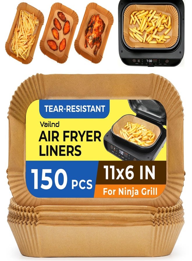 Vailnd 150Pcs Air Fryer Liners Disposable for Ninja Smart XL, 11'' X 6'' Parchment Paper Air Fryer Liners for Ninja Indoor Grill, Food Grade | Grease Proof | 428°F Heat-Resistant | Simple Cleanup - Image 1